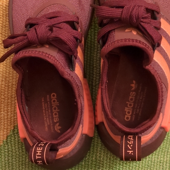 Adidas Women's Maroon and Pink Sneakers - Picture 4 of 6